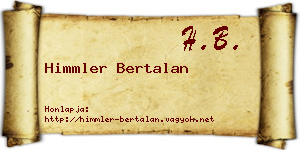 Himmler Bertalan névjegykártya